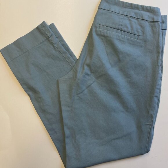 Banana Republic Hampton Fit soft teal blue cropped ankle trouser pants womens 4 - Picture 6 of 7